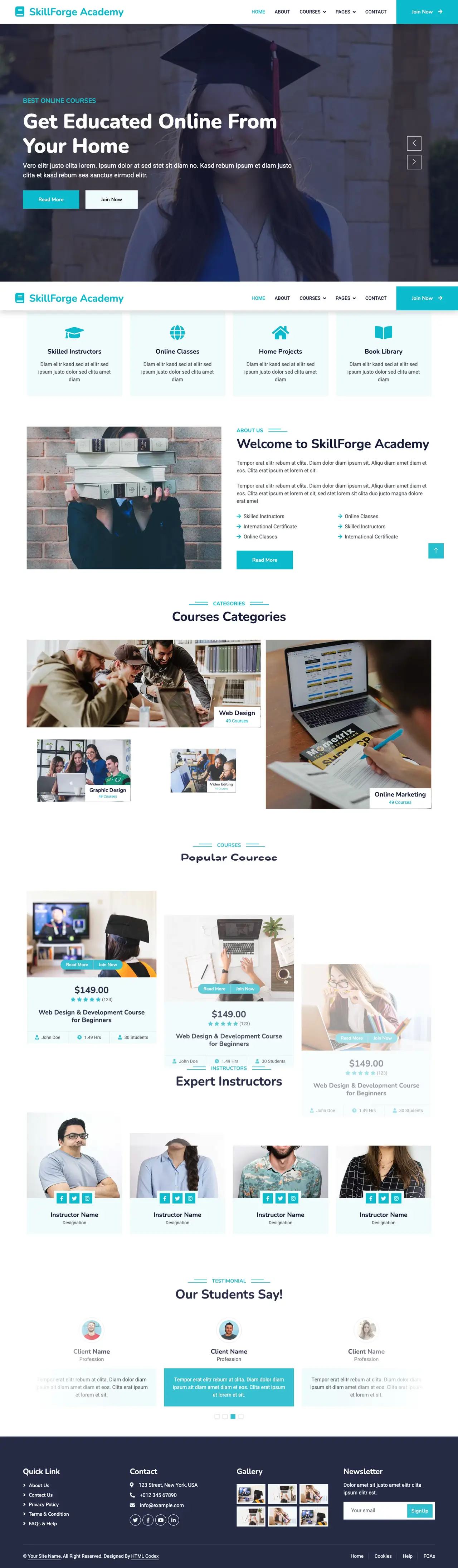 SkillForge Academy — Online Courses website design